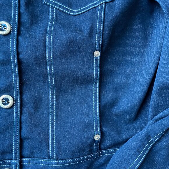 St John Sport Sz XL Black Denim Jean Jacket - Picture 4 of 8